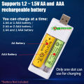 USB AA AAA Battery Charger Double-Slot 1.2V~1.5V Ni-MH Ni-Cd Rechargeable Battery Charger. 