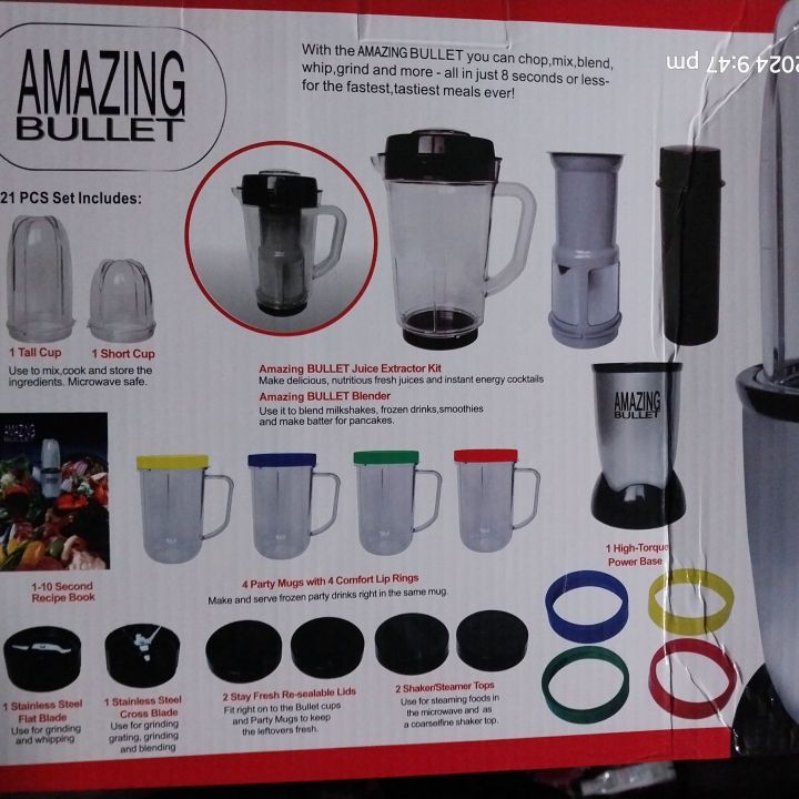 Amazing%20Bullet%20Juicer%20Blender%20Mixer%20Food%20Processor%2021%20Pcs%20Set%20-%20Silver%20and%20Black.%20-%20Image%203