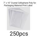 (7" x 10") 250 pcs Crystal Cellophane Poly for Packaging Material Print Label.