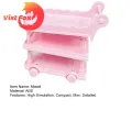 Model Food Cart Mini Kitchen Cart Toy Realistic Details Smooth Surface Turning Wheels Perfect Dollhouse Accessory Realistic Model of A Food Cart. 