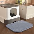 Cat Litter Mat Nonslip Cat Supplies for Indoor Cats Durable Kitty Litter Rug Gray. 