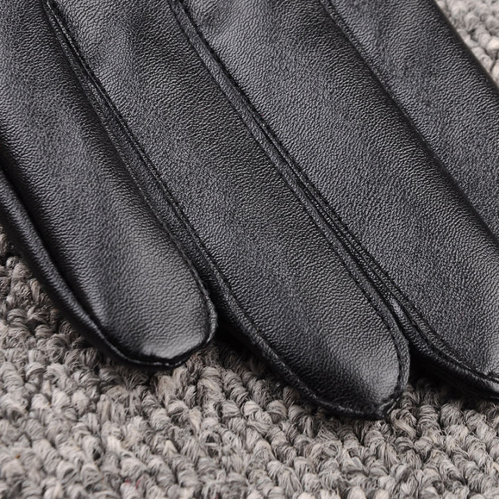 Women's%20leather%20gloves%20autumn%20and%20winter%20outdoor%20bicycle%20cold%20proof%20fashion%20black%20pu%20warm%20fleece%20gloves%20Korean%20version%20-%20Image%205