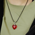 Men Ladies Charm Fashion Jewelry Elegant Women Fashion Y2k Red Heart Shaped Crystal Pendant Simple Popular Necklace Personality. 