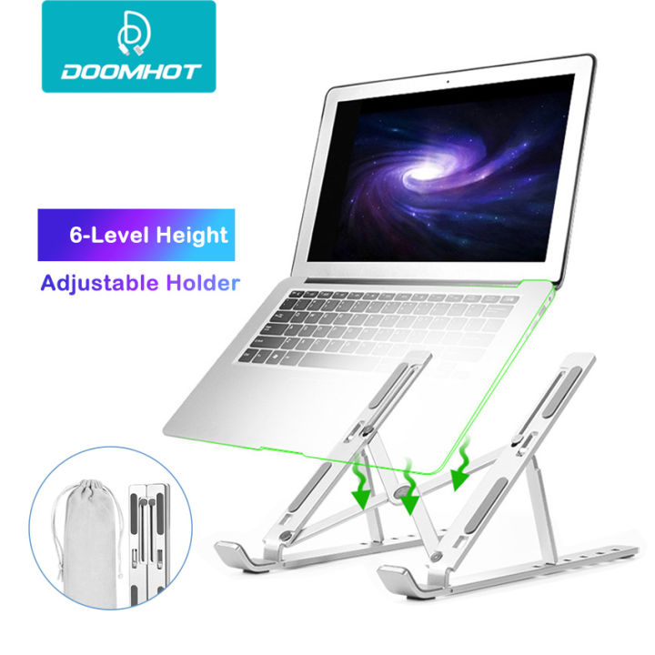 DoomHot%20Lap-top%20Stands%20Foldable%20Aluminium%20Lap-tops%20Stand%20Portable%206-Level%20Height%20Adjustable%20Holder%20Notebook%20Stand%20Air%20Flow%20Cooling%20Ergonomic%20Design%20Stands%20for%2010%20-15.6%20Inch%20PC%20Computer%20Accessories%20-%20Image%2010