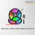 High Quality SMD 2835 DC 12V LED Strip Light with Remote 5 Meters RGB Color Special Lights for Ceiling Decoration. 