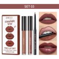 3pcs Lip Makeup Sets Lip Gloss Glaze Tint Long-lasting Matte Liquid Lipstick Waterproof Sweatproof Lip Liner Pencil Contour Kits.