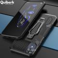 Quiberk for OPPO A17k Shockproof Armor Case Belt Buckle Stand Sports Hard Cover.