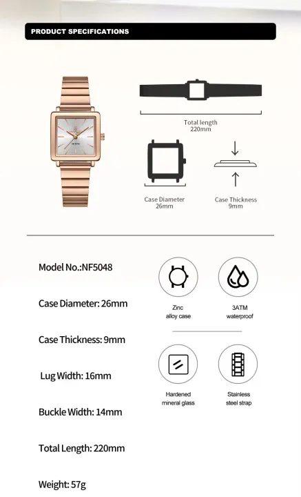 NAVIFORCE%20NF5048%20Stylish%20Square%20Women%E2%80%99s%20Watch%20with%20Japanese%20Quartz%20Movement%20and%20Stainless%20Steel%20Strap%20-%20Image%202