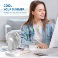 USB Desk Fan, 4 Speeds, Oscillating USB Rechargeable Fan with 4000mAh Battery, Micro/Type C Input, Quiet Personal Mini Fan for Home Office. 