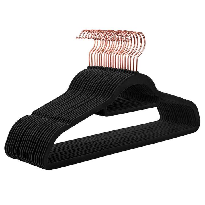 20Pack Velvet Hangers Non-Slip Felt Hangers, Space Saving Clothes Hangers  Flocked Hangers for Coats(Black)