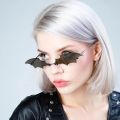 Fashion Rimless Unisex Sunglasses Trendy Bat Shaped Sun Glasses Female Male Vintage Shades Halloween Accessories Oculos De Sol.