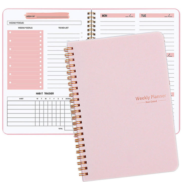 Journal Weekly Planner Notebook Durable Daily Portable To Do List Journal Monthly A5 Daily Notebook for Work Study Travel Goal setting Personal development