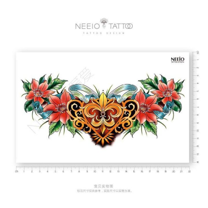 Tattoo%20sticker%20Giant%20flower%20totem%20waist%20and%20stomach%20to%20cover%20scars%20stretch%20marks%20large%20picture%20waterproof%20long-lasting%20female%20-%20Image%202