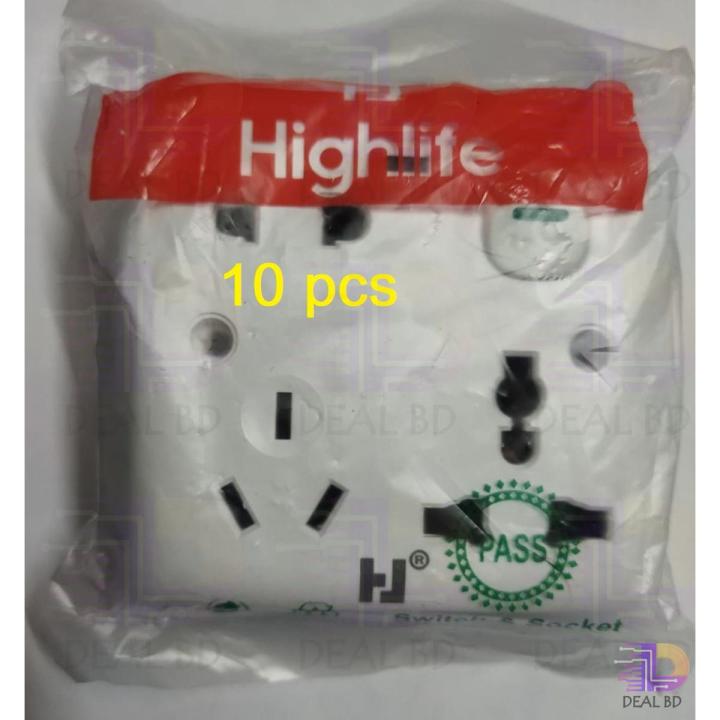 10Pcs - Universal Power Switches 3Pin 2Pin Combine Socket AC 250V 16A 6 Pin Combine Wall Switches Box Socket Electrical Wall Mount Gang Plug Socket For IPS UPS Stabilizer Computer Refrigerator