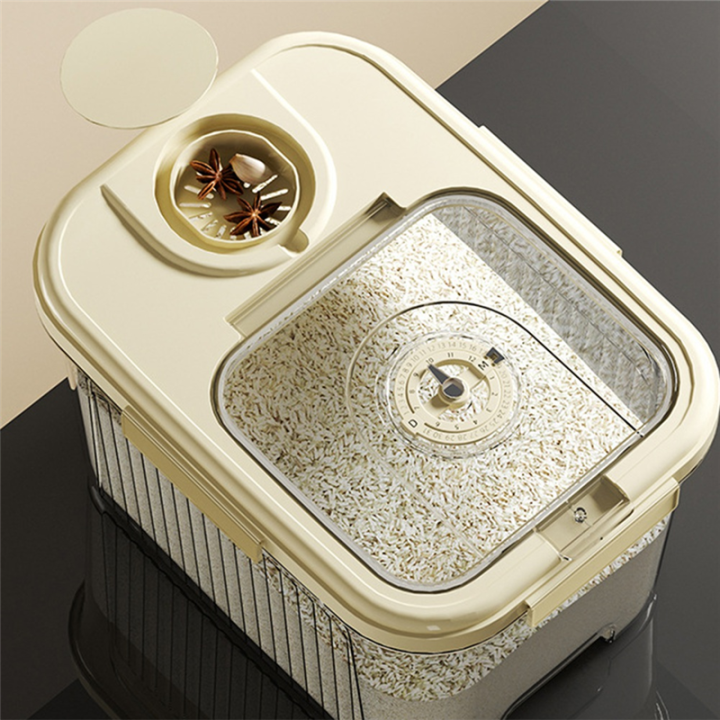 Rice%20Container,%20Rice%20Storage%20Box%20Plastic%20Food%20Tip%20Sealed%20Proof%20for%20Kitchen%20Easy%20Install%20-%20Image%204