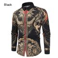 New Luxury Royal Shirt Men Casual Slim Fit Long Sleeve Men Paisley Print Shirt Camisa Social Prom Party Shirt Cool Popular Tops.