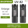 Baofeng UV 82 BL-8 Battery Walkie Talkie Ham Radio 2800/3800/4200 mAh Enlarge UV82 Plus UV-8D UV-82WX Original Radio Accessories.