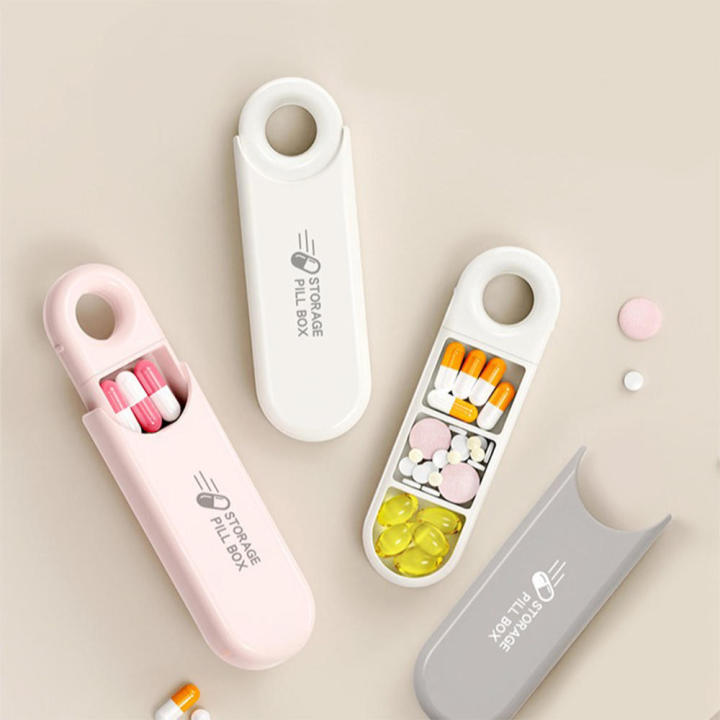 3 Compartment Box Moisture Proof Pocket-Sized Portable Organizer Daily Travel-Sized Container for Travel Elderly Pocket