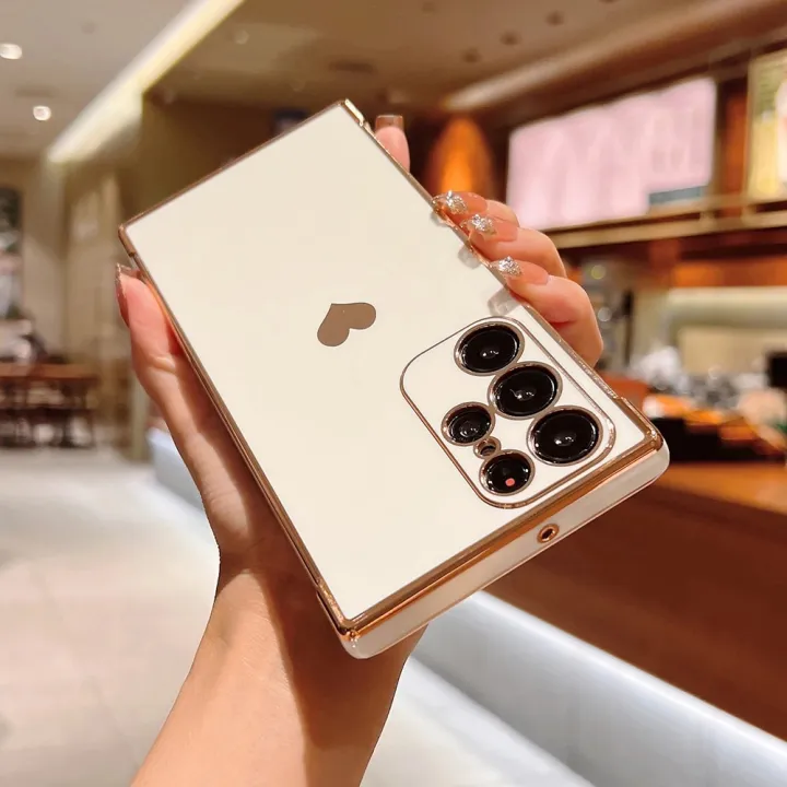 Soft%20Electroplated%20Love%20Heart%20Phone%20Case%20For%20Samsung%20S24%20S23%20S22%20Ultra%20S21%20Plus%20S20%20FE%20A13%20A53%20A52%20A12%20Silicone%20Shockproof%20Cover%20-%20Image%203