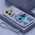 realme Note 50 note50 2024 Lovely Monster Stitch Rubber Phone Cover Glossy Plating Case Shockproof Casing with Strap.