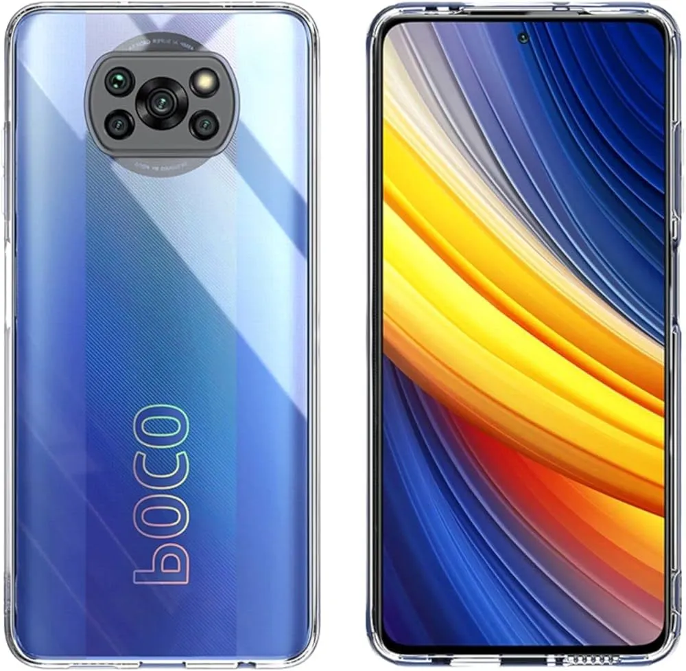Poco Transparent Background Xiaomi poco X3 Flexible Clear Transparent Soft TPU Back Case Cover