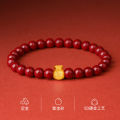 Sterling Silver Bracelet 2024 New Cinnabar Gold Bracelet Women's 999 Foot Money Bag Accessories Purple Gold Sand in the Year of Birth.