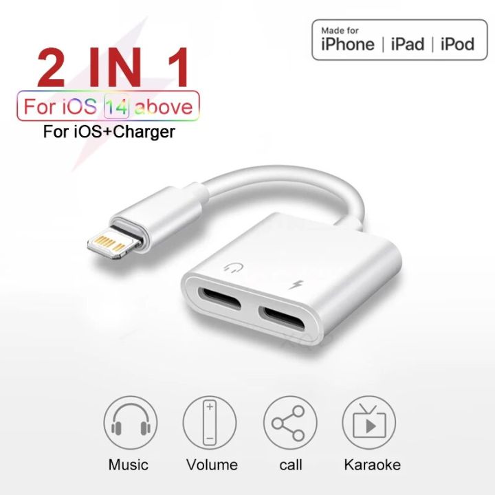 For Apple IN Earphone Charger Jack Adapter For iPhone 14 12