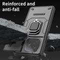 Lenuo For vivo iQOO Z9 Turbo Back Cover Shockproof Armor Slide Camera Lens Protection Ring Stand Phone Case. 