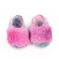 GC Baby Plush Slippers Soft Anti-slip Sandals Fashion Tie-dyed Printing Bedroom Shoes Toddler Shoes For Girls.