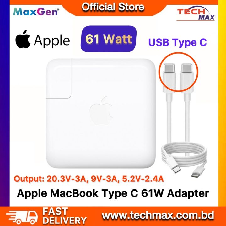 MacBook Adapter 61W USB-C Power Adapter Type-C Fast Charging For Latest MacBook Pro 13inch A1706 A1707 A1708 A1718 A1932 A2179 A2337)