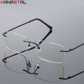 Men Cut Edge Eyeglasses Frames Elderly Double Light Eyewear Optical Blue Light Blocking Lens Myopia Prescription Reading Glasses.