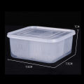4 Compartments Food Container Water Draining Plastic Rectangular Stackable Fruit Vegetables Storage Box Kitchen Accessories. 