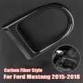 Carbon Fiber Car Interior Gear Shift Panel Trim Cover For Ford Mustang 2015-2018 Decoration Frame Car Stickers. 