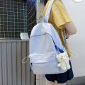 Student School Bag Women's Simple Large Capacity Men's Backpack Japanese Casual Travel Backpack High School College Student School Bag.