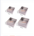 4 Pcs Square Shape Cake Mold, Aluminum  4 Pcs Set, Make Cake, Pudding And More, Oven Proof Cake Pan Set. - Cake Decoration Tools. 