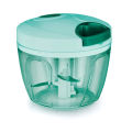 Large Handy And Compact Chopper Handy Quick Cutter For Kitchen - 3 Blade Stainless Steel- Pull String- Green (350Ml). 