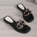 Luxury Women Slippers Buckle Design Small Incense Style Casual Wome's Flat Sandals External Wear Summer Sandy Beach Woman Slides House Foocus. 