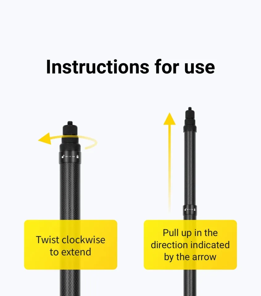 3m Carbon Fiber Invisible Selfie Stick For Insta360 ONE X2