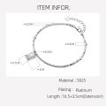 La Monada 16.5+3.5cm Irregular Bracelets For Women Silver 925 Sterling ID Card Hexagon 925 Sterling Silver Women's Bracelet. 