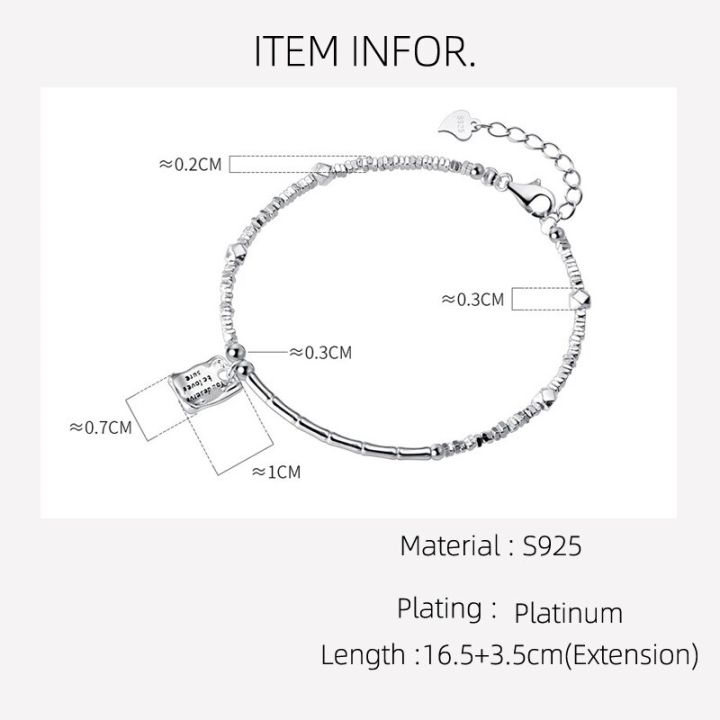 La%20Monada%2016.5+3.5cm%20Irregular%20Bracelets%20For%20Women%20Silver%20925%20Sterling%20ID%20Card%20Hexagon%20925%20Sterling%20Silver%20Women's%20Bracelet%20-%20Image%202