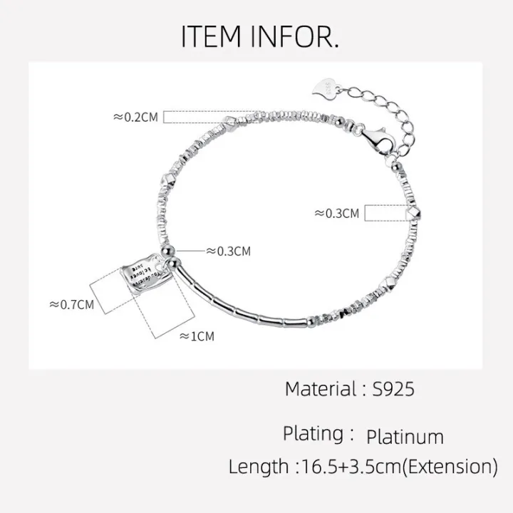 La%20Monada%2016.5+3.5cm%20Irregular%20Bracelets%20For%20Women%20Silver%20925%20Sterling%20ID%20Card%20Hexagon%20925%20Sterling%20Silver%20Women's%20Bracelet%20-%20Image%202