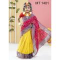 Tangail Tat Baby Girl's Half Silk Saree (Waist to feet : 28inch long for Baby). 