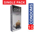 Coral- Vanilla Flavored Lubricated Condom - Single 10pcs Pack. 