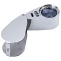 40x LED Pocket Magnifier Jeweller Eye Glass Loop Lens Magnifying Loupe UV Light. 