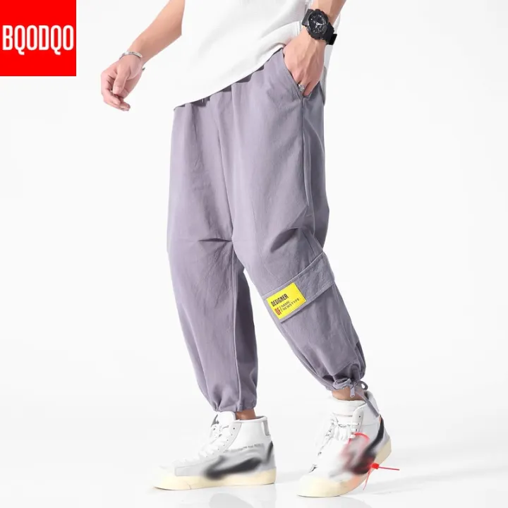 BQODQO%20Black%20Drawstring%20Casual%20Pants%20For%20Men%20Streetwear%20Military%20Autumn%20Trouser%20Male%20Stylish%20Loose%20Japanese%20Cotton%20Baggy%20Bottoms%20-%20Image%204