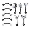 Eyebrow Piercing Set 16G Curved Barbell Piering Rook Daith Earring Bulk Cartilage Helix Jewelry Tragus Piercing Labret Lip Ring. 