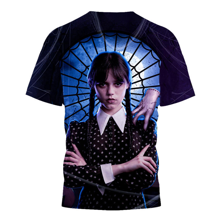 Wednesday%20Addams%20Cosplay%20T-shirt%20Men%20Harajuku%20Movie%20Streetwear%20Tees%20Male%20Popluar%20Cool%20Summer%20O-neck%20Tops%20Boys%20Fashion%20Clothing%20-%20Image%202