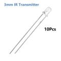 10Pcs- 3mm IR Transmitter LED Sensor 5mm 940nm IR LED Light Infrared Transmitter IR LED Sensor IR Bulb Light 5mm IR LED Light Transmitter For IR Remote Transmitter. 