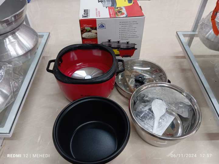 Kiam DRC 9704 2.8 liter Stainless Steel + Non-Stick Double Pot Rice ...