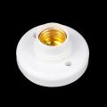 Round Lamp Holder E27 Screw Mouth Flat 80mm LED Bulb Base Plastic Light Fixing Converter White Socket Adapter.
